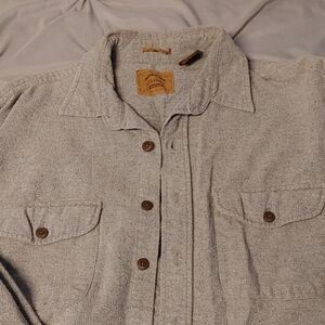 St. John's Bay Light Gray Button-Up Shirt